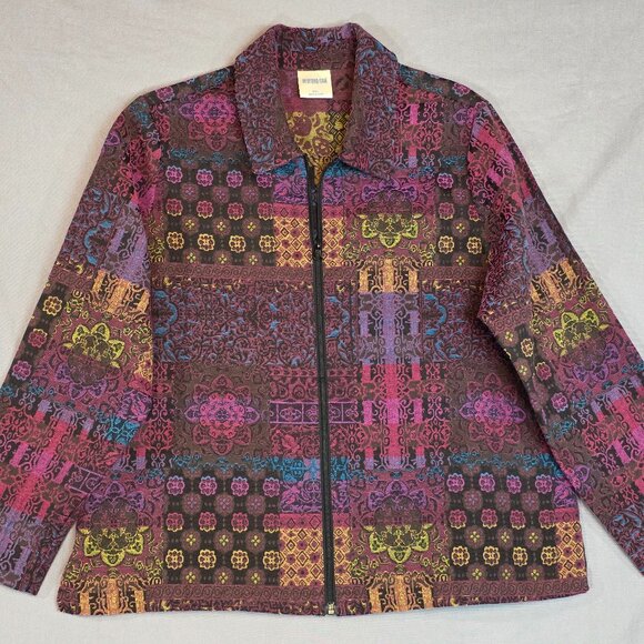 Bedford fair Jackets & Blazers - Vintage Bedford Fair Jacket Blazer Tapestry Style Cottagecore Purple Sz PXL
